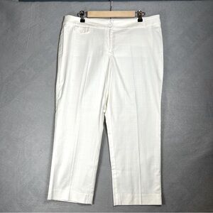 Loft White Textured Original Cropped Women’s‎ Pant Size 12 NWT